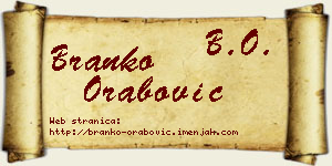 Branko Orabović vizit kartica